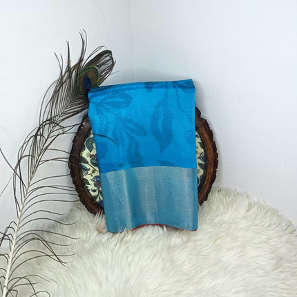 Pure Soft Silk Saree - Teal Blue
