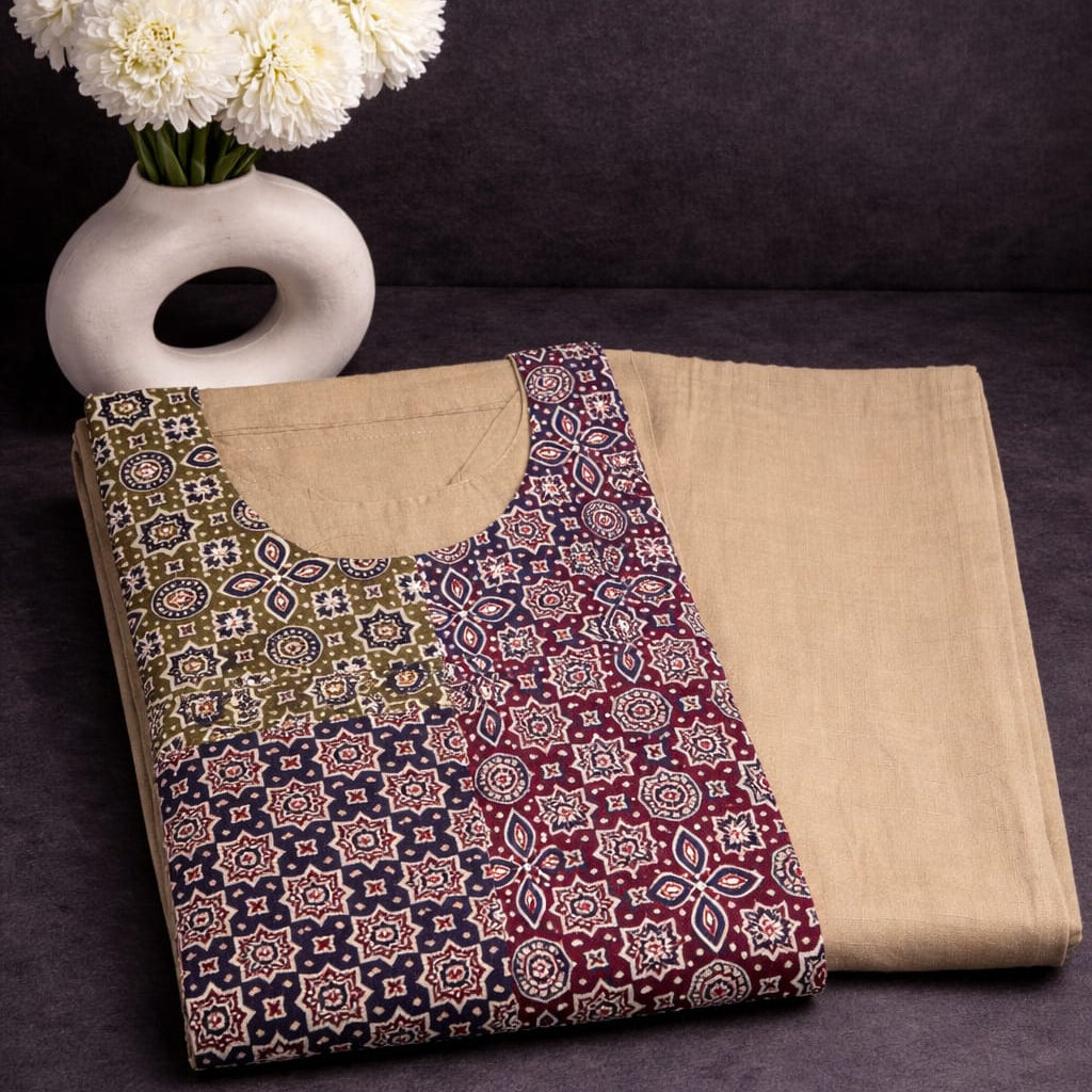 PURE RAYON BEIGE COLOUR CO-ORD SETS