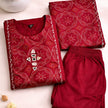 RED COLOUR GAJI SILK 3PCS SET