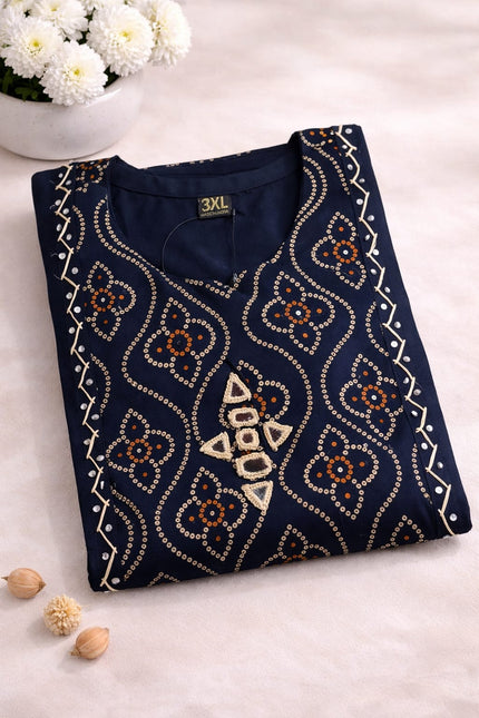 NAVY BLUE COLOUR GAJI SILK 3PCS SETS
