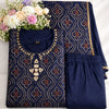 NAVY BLUE COLOUR GAJI SILK 3PCS SETS