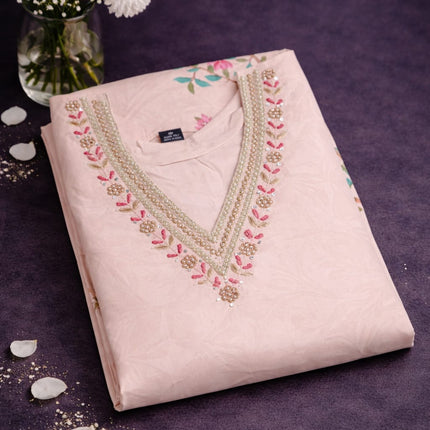 Crepe silk Cream Floral Animal Print