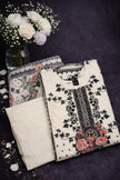 White Crepe Silk Floral Print Suit Set