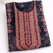 Crepe silk Black with floral print mirror work