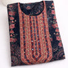 Crepe silk Black with floral print mirror work