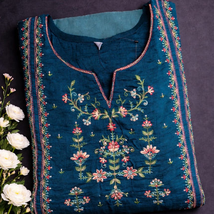 Cotton Green with Embroidery work 3pcs set