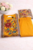 Silk Blend Straight Cut Floral Print Kurta Set