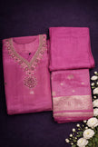 Silk Blend Kurta Set – Hand Work | Party Wear (Pink)
