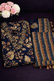 PURE COTTON BLUE COLOUR  FLORAL PRINT 3PCS KURTA SET