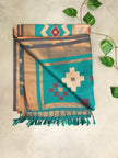 Soft Silk Pochampally Ikat Saree with Contrast Pallu & Tassels