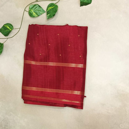 Kota Handloom Cotton Saree - Maroon