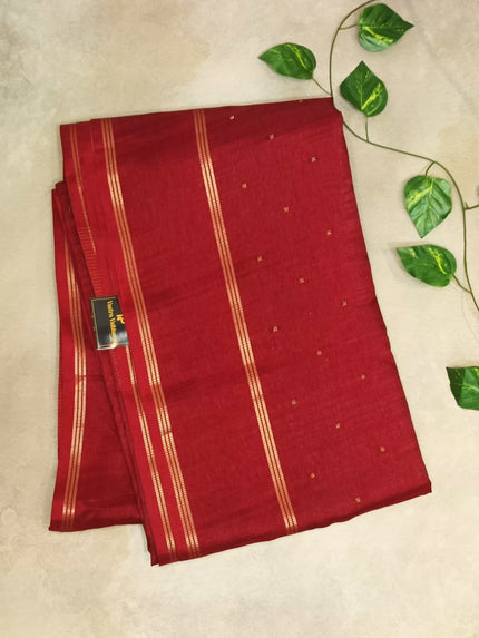Kota Handloom Cotton Saree - Maroon