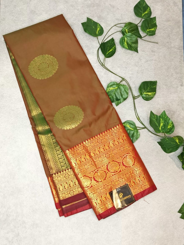 SEMI KANCHIPURAM SILK SAREE - GREEN