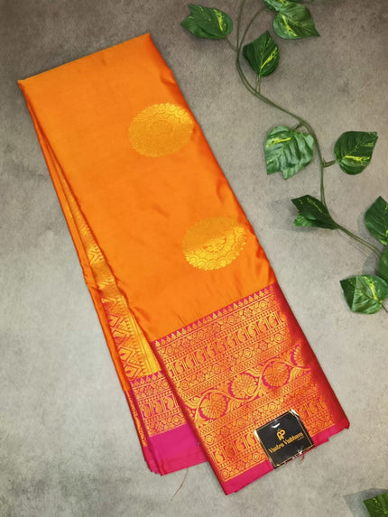 Semi Kanchipuram Silk Saree – Festive Contrast Edition