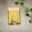 Semi Kanchipuram Silk Saree – Peach & Bottle Green Contrast