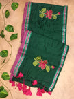 Lotus Mul Cotton Appliqué Work Saree