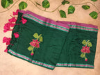 Lotus Mul Cotton Appliqué Work Saree