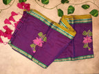 Lotus Mul Cotton Appliqué Work Saree
