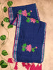 Lotus Mul Cotton Appliqué Work Saree