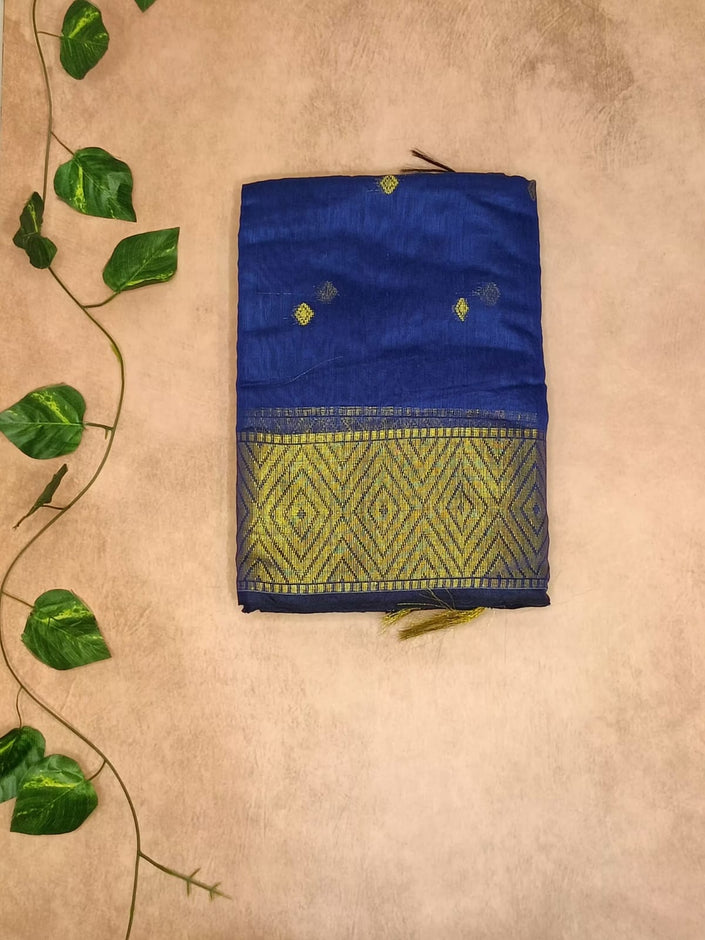 Elegant Maheshwari Cotton Saree with Zari Border