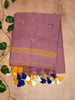 Soft Cotton Saree with Minimal Motifs & Tassels