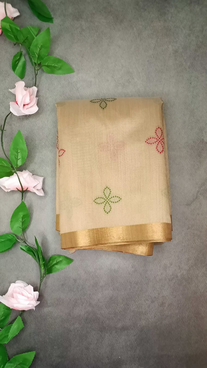 Semi Silk Bandhini Print Saree