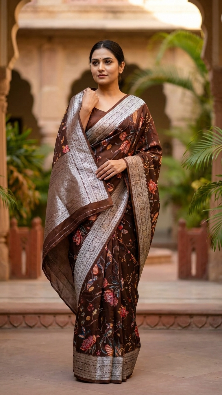 Crepe Silk Digital Printed Saree