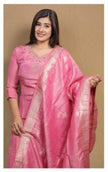 Silk Blend Kurta Set – Hand Work | Party Wear (Pink)