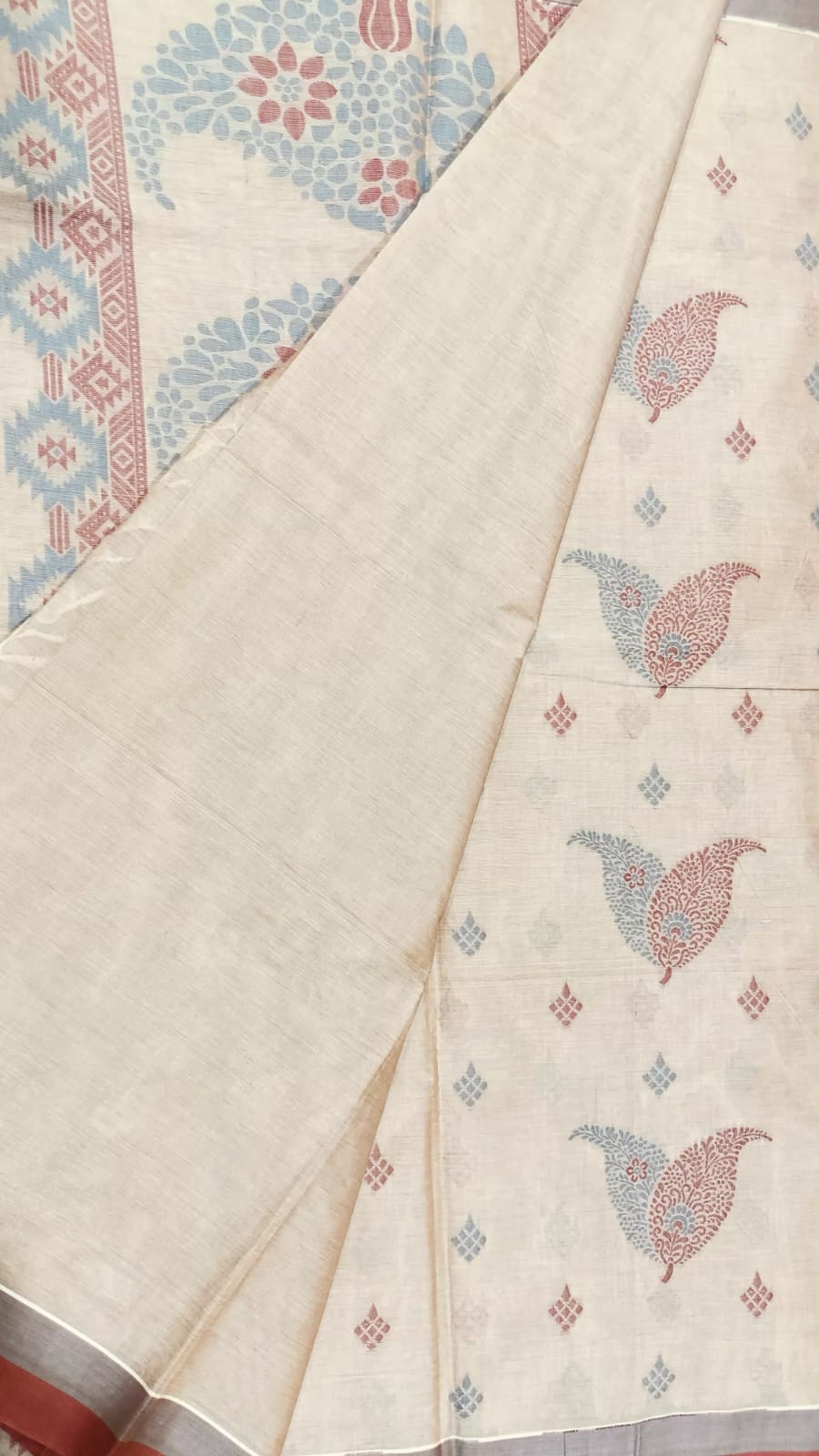 Pure Cotton 2 Leaves Pattern Saree  80/80