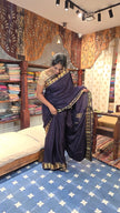Pure Mysore Crepe Silk Gandaberunda border Saree -120Gsm