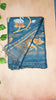 Pure Matka Tissue Silk Saree-Scarlet Teal blue