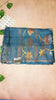 Pure Matka Tissue Silk Saree-Scarlet Teal blue