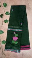 Lotus Mul Cotton Appliqué Work Saree